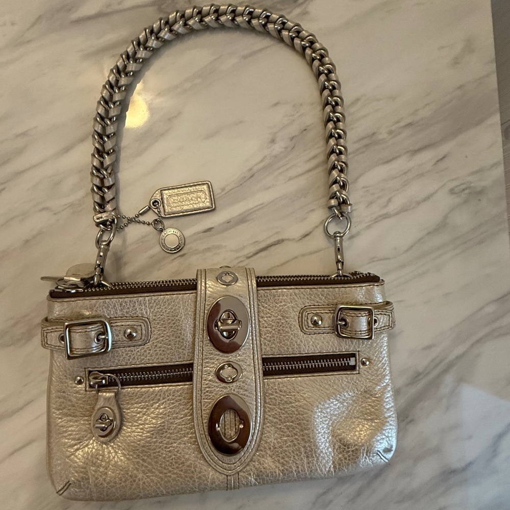 NWOT Rare Coach Limited Edition Platinum Legacy Leather Bridget Shoulder Bag
